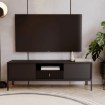Mebel Elite Тв-тумба Marcos 154 см с рифленой поверхностью, черная, W.MAGGIORE/CZ/RTV - Home Club, изображение 2