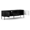 Mebel Elite Тв-тумба Marcos 154 см с рифленой поверхностью, черная, W.MAGGIORE/CZ/RTV - Home Club, изображение 4