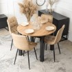 Mebel Elite Комплект: стіл Harry 102–142 см, дуб Craft/чорний, та 4 стільці Peru, бежеві, W.HARRY/DC/CZ/S/PERU/BZ/V/Z4/K - Home Club, зображення 2