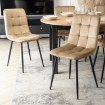 Mebel Elite Комплект: стіл Harry 102–142 см, дуб Craft/чорний, та 4 стільці Peru, бежеві, W.HARRY/DC/CZ/S/PERU/BZ/V/Z4/K - Home Club, зображення 3