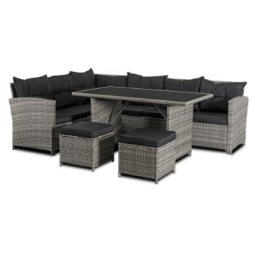 Mebel Elite Набор садовой мебели Dallas, серый/чёрный, ME.DALLAS/JP/RT/OGR/ZES - Home Club