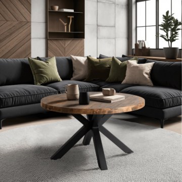 Mebel Elite Столик Lincoln «Дуб рустикальный»/«Черный», ME.LINCOLN/RU/CZ/L - Home Club