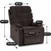 Mebel Elite Раскладной кресло Kobe, коричневый велюр, ME.KOBE/BR/V/FW - Home Club, изображение 12