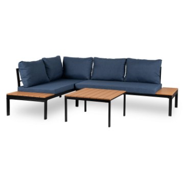 Mebel Elite Комплект садових меблів Norman, темно-синій/чорний, ME.NORMAN/GR/NAR/OGR/ZES - Home Club