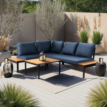 Mebel Elite Набор садовой мебели Norman, темно-синий/чёрный, ME.NORMAN/GR/NAR/OGR/ZES - Home Club