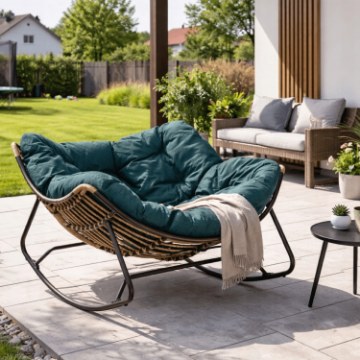 Mebel Elite Кресло-качалка Elton, зелёного цвета, ME.ELTON/Z/T/FW - Home Club