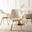 Mebel Elite Обертове крісло Mia бежевого кольору з тканини букле, ME.MIA/KR/ZL/TB/K - Home Club, зображення 3