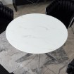Mebel Elite Стол Soul со стеклянной столешницей, 100 см, белый мрамор/серебристый, ME.SOUL/BM/SR/S - Home Club, изображение 4