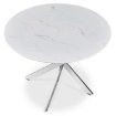 Mebel Elite Стол Soul со стеклянной столешницей, 100 см, белый мрамор/серебристый, ME.SOUL/BM/SR/S - Home Club, изображение 6
