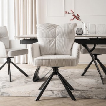 Mebel Elite Вращающееся кресло City кремового цвета из вельвета, ME.CITY/KR/SZTR/K - Home Club