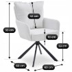 Mebel Elite Обертове крісло City кремового кольору зі штруксом, ME.CITY/KR/SZTR/K - Home Club, зображення 9