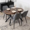 Mebel Elite Комплект: стол Dorian (80–160 см) из дуба в стиле рустик/черный и 4 стула Lucky серого цвета, DORIAN/DRU/CZ/S/LUCKY/P/V/Z4/K - Home Club, изображение 3