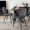 Mebel Elite Комплект: стол Dorian (80–160 см) из дуба в стиле рустик/черный и 4 стула Lucky серого цвета, DORIAN/DRU/CZ/S/LUCKY/P/V/Z4/K - Home Club, изображение 4