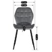 Mebel Elite Комплект: стол Dorian (80–160 см) из дуба в стиле рустик/черный и 4 стула Lucky серого цвета, DORIAN/DRU/CZ/S/LUCKY/P/V/Z4/K - Home Club, изображение 16