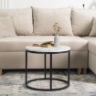Mebel Elite Столик Conny «Білий мармур»/«Чорний», ME.CONNY/BM/CZ/L - Home Club, зображення 2