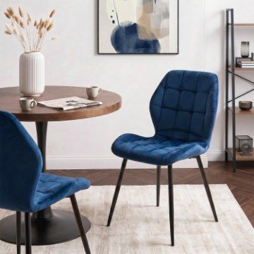 Mebel Elite Стул Lucky, темно-синий, велюровый, ME.LUCKY/GR/V/K - Home Club