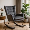 Mebel Elite Крісло-гойдалка Jackson, сіре велюрове, ME.JACKSON/P/V/FW - Home Club, зображення 2