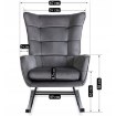 Mebel Elite Крісло-гойдалка Jackson, сіре велюрове, ME.JACKSON/P/V/FW - Home Club, зображення 6