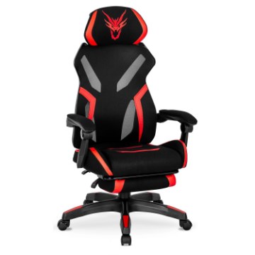 Mebel Elite Игровое вращающееся кресло Maximo, чёрно-красное, ME.MAXIMO/CZ/CZR/T/FO - Home Club