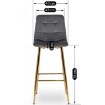 Mebel Elite Барный стул Ariel, серый, велюровый, ME.ARIEL/P/ZL/V/H - Home Club, изображение 7