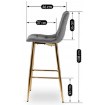 Mebel Elite Барный стул Ariel, серый, велюровый, ME.ARIEL/P/ZL/V/H - Home Club, изображение 8