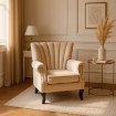 Mebel Elite Кресло Mallo, бежевое, велюровое, ME.MALLO/BZ/V/FW - Home Club, изображение 2