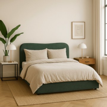 Mebel Elite Кровать 160x200 Bristol с ящиком для вещей, зеленая, с букле, ME.BRISTOL/160/Z/TB/LOZZPOJ - Home Club