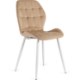 Mebel Elite Стілець Lucky бежевий з білими ніжками, велюровий, ME.LUCKY/BZ/B/V/K - Home Club