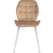 Mebel Elite Стул Lucky бежевого цвета с белыми ножками, велюровый, ME.LUCKY/BZ/B/V/K - Home Club, изображение 3