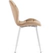 Mebel Elite Стул Lucky бежевого цвета с белыми ножками, велюровый, ME.LUCKY/BZ/B/V/K - Home Club, изображение 4