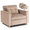 Mebel Elite Раскладной кресло Solor, бежевый велюр, ME.SOLOR2/BZ/V/FW - Home Club