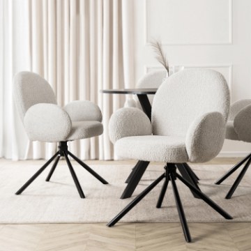 Mebel Elite Вращающееся кресло Musso, серое, с букле, ME.MUSSO/P/CZ/TB/K - Home Club
