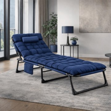 Mebel Elite Садовый шезлонг «Полевая кровать» Saturn, темно-синий, ME.SATURN/GR/T/LOZ - Home Club