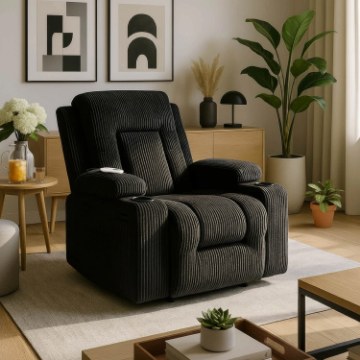 Mebel Elite Раскладной массажный кресло Box, черный, из вельвета, ME.BOX2/CZ/SZTR/FW - Home Club