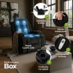 Mebel Elite Розкладне крісло з функцією масажу Box, чорне, з вельветової тканини, ME.BOX2/CZ/SZTR/FW - Home Club, зображення 3