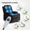 Mebel Elite Розкладне крісло з функцією масажу Box, чорне, з вельветової тканини, ME.BOX2/CZ/SZTR/FW - Home Club, зображення 4