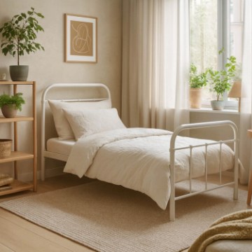 Mebel Elite Металеве ліжко Pablo 90x200, біле, ME.PABLO/90/B/LOZ - Home Club