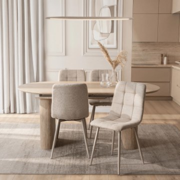 Mebel Elite Раздвижной стол Oval, 180–220 см, травертин, ME.OVAL/TRAW/S - Home Club