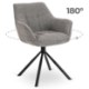 Mebel Elite Обертове крісло Peony, сіре, з букле, ME.PEONY/P/T/K - Home Club