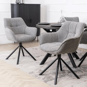Mebel Elite Вращающееся кресло Peony, серое, букле, ME.PEONY/P/T/K - Home Club