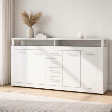 Mebel Elite Комод Blago 190 см, белый, W.LUNA/B/KOM4D4S - Home Club
