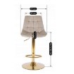 Mebel Elite Барный стул Arcos, бежевый, велюровый, ME.ARCOS/BZ/ZL/V/H - Home Club, изображение 8