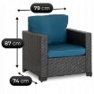 Mebel Elite Комплект садовой мебели Olympia, серый/темно-синий, ME.OLYMPIA/CBR/RT/OGR/ZES - Home Club, изображение 13