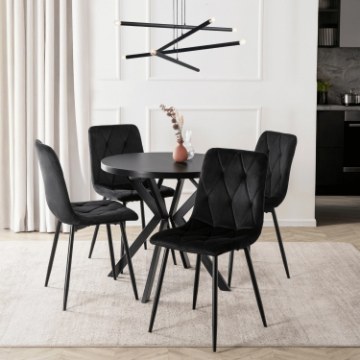 Mebel Elite Стол Dorian, раскладной, 80–160 см, черный, ME.DORIAN/CZ/S - Home Club