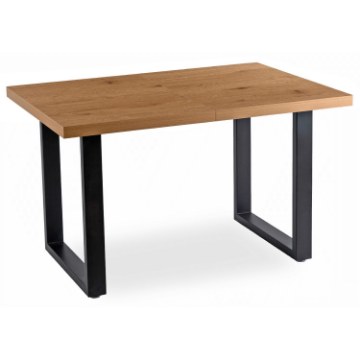 Mebel Elite Стол Tomas, раскладной, 130–230 см, дуб «Золотой»/чёрный, ME.TOMAS/DZ/S - Home Club
