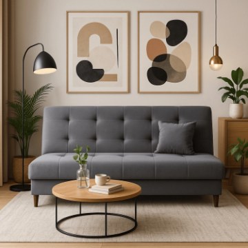 Mebel Elite Комплект із 2 розкладних диванів Lima, сірий, PPHUE.MARIO/PAROS6/Z2/WER - Home Club