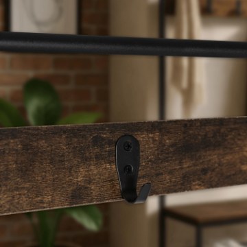 Mebel Elite Вешалка для прихожей Jett 70 см с полками, дуб рустикальный/чёрный, ME.JETT/DRU/CZ/WIE - Home Club