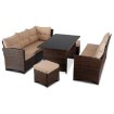 Mebel Elite Комплект садових меблів Dallas, коричневий/бежевий, ME.DALLAS/BR/RT/OGR/ZES - Home Club, зображення 4