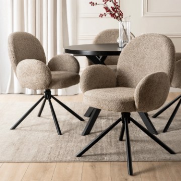 Mebel Elite Вращающееся кресло Musso, коричневое, с букле, ME.MUSSO/BR/CZ/TB/K - Home Club