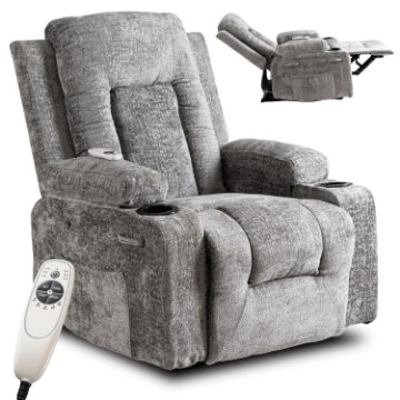 Mebel Elite Раскладной массажный кресло Box, серый велюр, ME.BOX/P/V/FW - Home Club